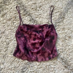 Urban Outfitters Tie-Dye Satin Crop Top